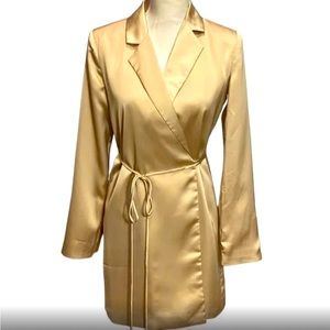 Long sleeve satin dress